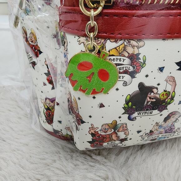 NEW Loungefly Disney Snow White 7 Dwarfs Tattoo Exclusive Mini Backpack - Picture 5 of 10